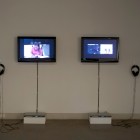 Joshua and Zachary Sandler, <em>Sierra Blood Diaries Vol. I</em> and <em>Vol. II</em>, videos, 2005, 2008, installation view