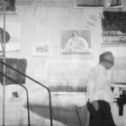 William Kentridge, still from <em>Journey to the Moon</em>, 35mm and 16mm film transferred to video (black and white, sound), 2003